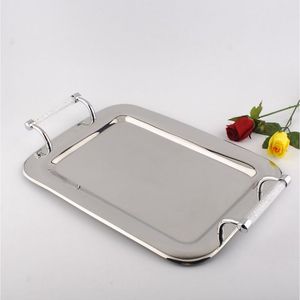 Plateau en acier inoxydable sophistiqué, plateau de service de luxe, apparence moderne, vaisselle pour la maison, la salle à manger, l'hôtel, le restaurant, l'hôtellerie - Product Image 6