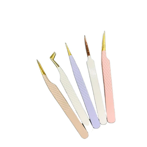 Pinzas para Extensión de Pestañas KAAMIR INSTRUMENTS, Paquete de 5, Acero Inoxidable, Punta Lisa de 90 Grados y 10 mm, Marca Privada Personalizada - Product Image 3
