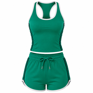 Conjunto de Camiseta Deportiva y Pantalones Cortos para Mujer, Personalizado, de Secado Rápido, para Entrenamiento, Verano, Venta Caliente, Fabricante OEM - Product Image 1