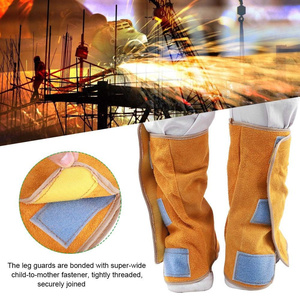 JNM SAFETY JNM-3581 Couvre-chaussures de soudeur en cuir de vachette robuste, guêtres de lutte contre l'incendie, protection personnelle résistante à l'abrasion - Product Image 2