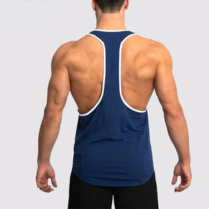 Débardeur de sport sans manches pour homme, bleu marine, couleur unie, tricoté, respirant, style sportif, col rond, compression, fitness, collection 2026 - Product Image 1