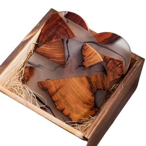 Craftsy Home Ensemble de sous-verres en résine époxy de qualité supérieure avec effet océan Dessous de verre rond carré décoratif en résine époxy - Product Image 1