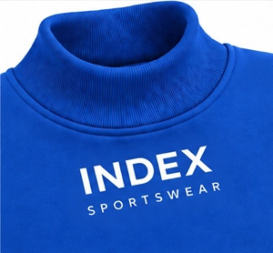 Sweat-shirt à col roulé bleu Index Sportswear, manches longues, en polaire, décontracté, pour l'automne, taille normale pour adulte - Product Image 6