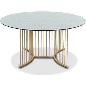 Table basse en marbre naturel au design unique et artisanal moderne avec structure métallique personnalisée pour les maisons de luxe, les hôtels et les restaurants - Product Image 5