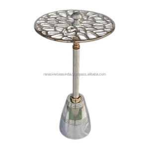 Elegant Aluminium Side <b>Table</b> Nickel Plating Cut <b>Work</b> Pattern Top Stylish Modern Customized Color Customized Shape Metal - Product Image 1