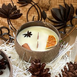 Vietnamese Factory Handmade <b>Coconut</b> <b>Shell</b> Scented Candle Non-Toxic <b>Coconut</b> Wax High-End Vanilla Essential Oil Scent - Product Image 6