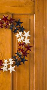 Couronne d'étoiles patriotiques modernes en métal, décoration murale aux couleurs du drapeau américain, pour l'extérieur, le jardin, la porte, pour la maison, ornement décoratif pour l'Europe - Product Image 4