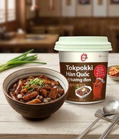 Korean Instant Tokpokki Jjajang Flavor Rice Cake 140g Wholesale O'food | Black Bean Sauce | Non-Spicy | Ready-To-Eat | 12-Month