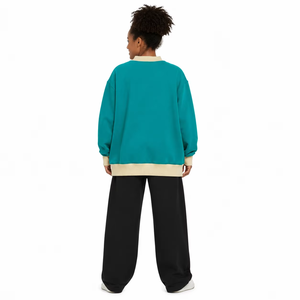 Sudadera con capucha para mujer, de punto, gruesa, con estampado gráfico universitario, bolsillo frontal, cuello redondo, OEM, EE. UU. - Product Image 2