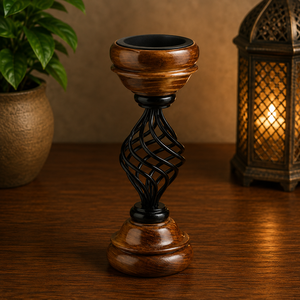 Quemador de Incienso Nórdico de Madera con Bandeja Recolectora de Cenizas Metálica Extraíble, Moderno Quemador de Aroma Bakhoor para Decoración del Hogar - Product Image 6