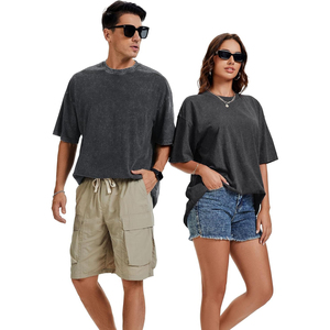 Camiseta Premium de Moda Urbana con Lavado Ácido, Estampado Gráfico Digital, Oversize, de Algodón, Informal, de Fábrica - Product Image 2