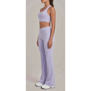Ensemble 2 pièces de sport 2026 : Soutien-gorge de sport ajustable grande taille et Legging de yoga respirant à taille croisée pour la gym et le fitness (vente en gros) - Product Image 6