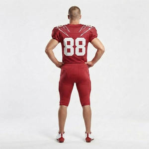 Hot Selling Breathable 100% Polyester Short Sleeve Printed Summer American Football Uniform Jersey & <b>Padded</b> <b>Pant</b> Set - Product Image 3