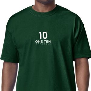 เสื้อยืดผู้ชายสีเขียวฟอเรสต์ แม็กซ์เวท ผ้าคอตตอนพรีเมียมเนื้อหนา ทรงโอเวอร์ไซส์ คอกลม แขนสั้น สไตล์ลำลอง - Product Image 4