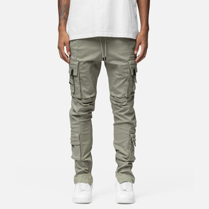Men Cargo Pants High Quality Casual Multi Pocket Straight Leg Slim Fit Outdoor Fitness Workwear <b>Trousers</b> Long Pants - Product Image 1