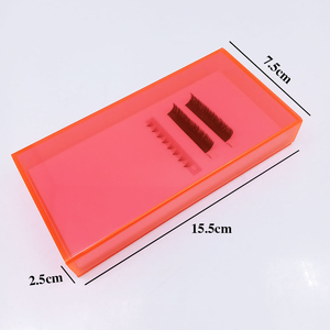Boîte de rangement personnalisée en acrylique rose néon pour extensions de cils, palette anti-poussière, support pour bandes de cils, étui pour cils - Product Image 3