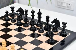 Elegantes piezas de ajedrez de madera de triple peso de la serie Sikh Empire, rey de 4.5 pulgadas, de ébano genuino y madera de boj, al mejor precio. - Product Image 2