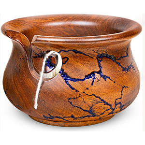 Custom Logo Wooden Yarn Bowl for Knitting and Crochet Enthusiasts Durable Wooden Yarn Holder Bowl with Anti-Tangle Yarn Guide - Product Image 5