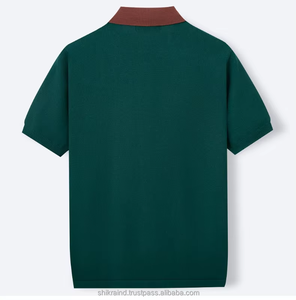 เสื้อเชิ้ตถักลายทางคอปกสำหรับผู้ชาย แขนสั้น สไตล์ลำลอง สำหรับธุรกิจ ขายส่งสำหรับฤดูร้อน ป้องกันริ้วรอย - Product Image 3