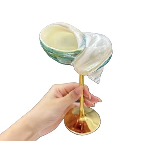 แก้วไวน์เปลือกหอยทำมือจากเวียดนาม วัสดุเปลือกหอยธรรมชาติ แก้วดื่มสำหรับไวน์ ค็อกเทล ตกแต่งบ้านและบาร์ - Product Image 1