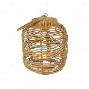Portavelas de Ratán Minimalista en Forma de Lágrima, Farol Colgante de Mimbre Abierto, Portavelas de Cristal para Jardín, Decoración Interior - Product Image 2