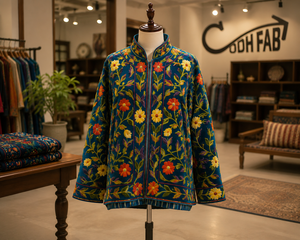 Women Suzani Embroidered Floral Winter <b>Bomber</b> <b>Jacket</b> Cotton Woven Finished Eco-Friendly <b>Vintage</b> Loose Fit Long Sleeve Open - Product Image 5