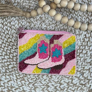 Premium Seed Beads Embroidered Coin <b>Pouch</b> <b>With</b> <b>Zip</b> Closure Colorful Seed Beads Beaded Coin <b>Pouch</b> Handcrafted Design - Product Image 6