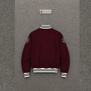 Vêtements d'extérieur modernes pour hommes, couleur bordeaux, style preppy, coupe classique, col rabattu, fermeture à boutons, couleur unie, matière polyester, vêtements d'automne - Product Image 6