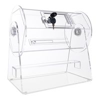 Tambour de tombola professionnel en acrylique avec 2 clés, capacité de 2500 tickets, cage de tirage transparente pour loterie, fournitures de fête