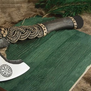 premium quality viking 100 high quality custom handmade steel <b>axe</b> camping <b>axe</b> for survival <b>wood</b> handle - Product Image 4