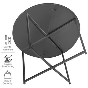 Modern Black Round <b>Coffee</b> <b>Table</b> <b>Small</b> Circle Center <b>Table</b> Wooden Accent Tea <b>Table</b> for Living Room Apartment - Product Image 2