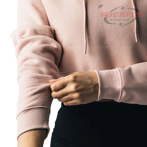 Sudadera con Capucha Corta para Mujer, Color Sólido, Manga Larga, Tejido de Algodón Transpirable, Informal, para Otoño - Product Image 5