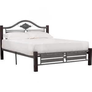 Base de Cama Doble de Hierro Forjado Negro, Estructura Metálica Personalizada para Dormitorio, Muebles para Hotel, Apartamento, Villa - Product Image 1