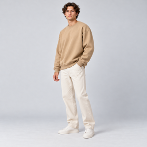 Sweat-shirt OEM pour homme, streetwear, en tissu éponge, coupe classique, vêtements de sport, tricot, fabricant, col montant, automne-hiver - Product Image 3