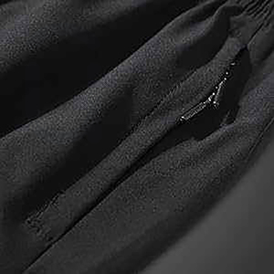 Shorts Bermuda pour homme, noirs, à séchage rapide, avec cordon de serrage, poches, style décontracté et sportif - Product Image 3