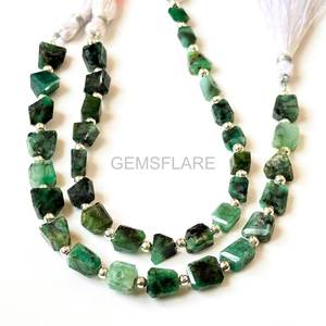 Natural Emerald Faceted Tumble Gemstone Beads Wholesale Emerald Beads For Jewelry Making Supplies 5x7MM 6x8MM Loose Nuggets - Product Image 1