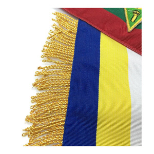 Écharpe de cérémonie Eastern Star cinq couleurs, motif brodé, à coudre avec épingle de sûreté, franges dorées, résistante à l'eau, durable, qualité supérieure - Product Image 4