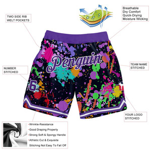 Abstract Paint Splash Mesh Basketball <b>Shorts</b> Men Custom Logo Streetwear Athletic <b>Shorts</b> Breathable Quick Dry Bulk Supply OEM/ODM - Product Image 2