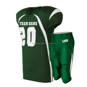 Custom American Football Uniform White Green Sublimated Jersey Pants Moisture Wicking Men's Adult Teamwear - Product Image 2