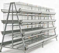 Cages à volailles à quatre étages et quatre portes, galvanisées à chaud/froid, type A, pour 90/96/120/128 poules pondeuses