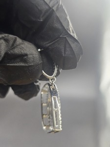 Pendentif en acier inoxydable plaqué argent 925, forme œil, avec micro-incrustations de strass en cristal, breloque thématique, unisexe, tendance, cadeau - Product Image 3