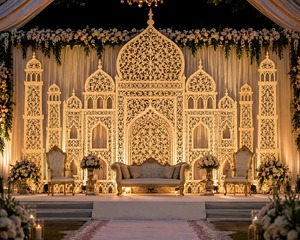 Paneles Decorativos Cortados con Láser Inspirados en el Taj Mahal para Entrada de Boda, Paneles Decorativos Cortados con Láser para Escenario de Recepción y Eventos en el Reino Unido - Product Image 4