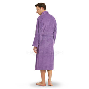 Peignoir en tissu éponge pour homme, élégant et confortable, 100% coton, respirant, manches longues, poches, qualité supérieure, vêtements de maison - Product Image 2