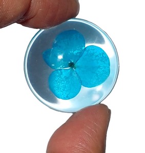 Flor de Violeta Persa, Espécimen Real en Plástico, Cabujón Redondo de 35x35 mm, Base Plana Transparente para Manualidades y Joyería - Product Image 6