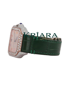 Unisex Moissanite Leather Strap Diamond <b>Watch</b> for Business Professionals Meetings and Everyday Luxury Wear - Product Image 2