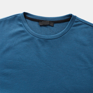 T-shirt pour homme à blocs de couleur, manches courtes, col rond, tricoté, décontracté, coupe classique, design uni, bleu, blanc, rouge - Product Image 2