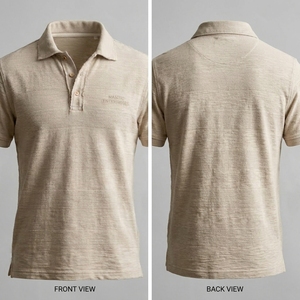 เสื้อเชิ้ตแขนสั้นผู้ชายผ้าปิเก้คอตตอน 100% ระบายอากาศ แห้งเร็ว สีพื้นเรียบ ติดกระดุม  แบบทางการ ปรับแต่งได้ เหมาะสำหรับกอล์ฟและกีฬา - Product Image 3