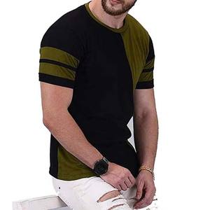 Camiseta de algodón para hombre, de color sólido, informal, con cuello redondo, básica, 100% algodón, de corte holgado, estampada. - Product Image 4