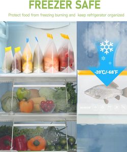 Sacs de conservation réutilisables sans BPA, sacs de congélation réutilisables en PEVA, sacs réutilisables de un gallon, sacs à sandwich réutilisables - Product Image 5