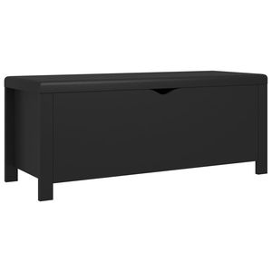 Boîte de rangement en bois d'ingénierie noir 41,3x15,7x17,7 pouces pour bancs de patio - Product Image 2